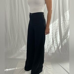 Zara High Waist Striped Bell Bottom Pants